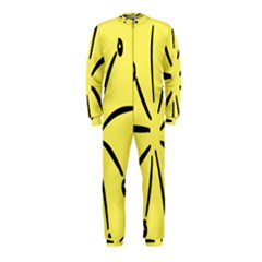 Doodle Shapes Large Line Circle Black Yellow Onepiece Jumpsuit (kids)