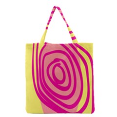 Doodle Shapes Large Line Circle Pink Red Yellow Grocery Tote Bag by Alisyart