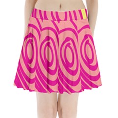 Doodle Shapes Large Line Circle Pink Red Yellow Pleated Mini Skirt