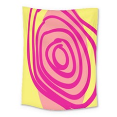 Doodle Shapes Large Line Circle Pink Red Yellow Medium Tapestry by Alisyart