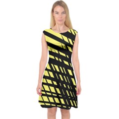 Doodle Shapes Large Scratched Included Capsleeve Midi Dress