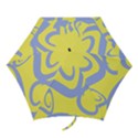 Doodle Shapes Large Waves Grey Yellow Chevron Mini Folding Umbrellas View1