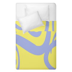 Doodle Shapes Large Waves Grey Yellow Chevron Duvet Cover Double Side (single Size) by Alisyart