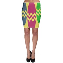 Easter Egg Shapes Large Wave Green Pink Blue Yellow Bodycon Skirt by Alisyart