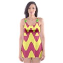 Easter Egg Shapes Large Wave Green Pink Blue Yellow Skater Dress Swimsuit View1