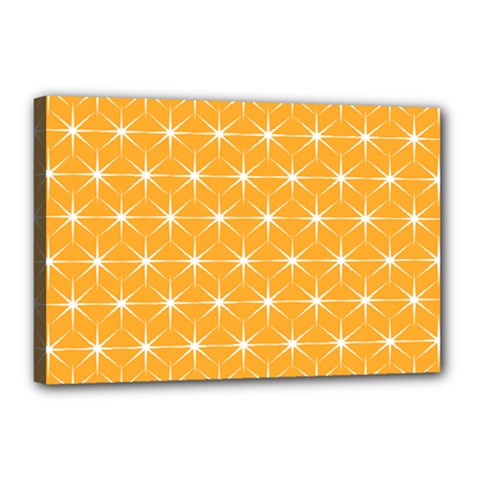 Yellow Stars Light White Orange Canvas 18  X 12  by Alisyart