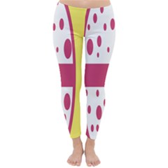 Easter Egg Shapes Large Wave Pink Yellow Circle Dalmation Classic Winter Leggings by Alisyart