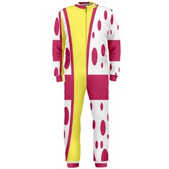 Easter Egg Shapes Large Wave Pink Yellow Circle Dalmation Onepiece Jumpsuit (men)  by Alisyart