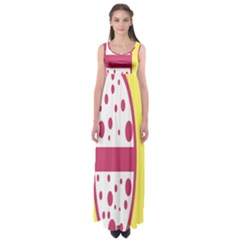 Easter Egg Shapes Large Wave Pink Yellow Circle Dalmation Empire Waist Maxi Dress