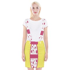 Easter Egg Shapes Large Wave Pink Yellow Circle Dalmation Suspender Skirt by Alisyart