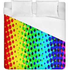 Comic Strip Dots Circle Rainbow Duvet Cover (King Size)