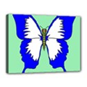 Draw Butterfly Green Blue White Fly Animals Canvas 16  x 12  View1