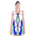 Draw Butterfly Green Blue White Fly Animals Scoop Neck Skater Dress View1