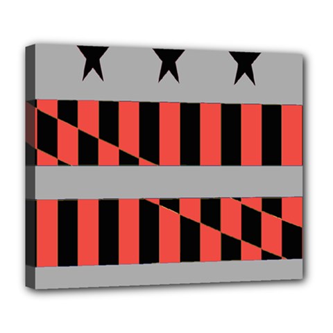 Falg Sign Star Line Black Red Deluxe Canvas 24  X 20  