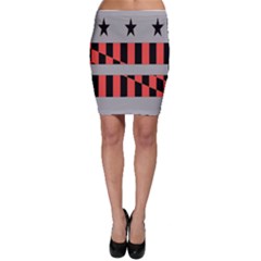 Falg Sign Star Line Black Red Bodycon Skirt by Alisyart