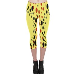 Gradients Dalmations Black Orange Yellow Capri Leggings 