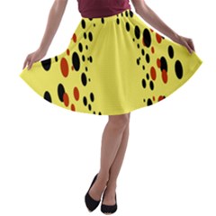 Gradients Dalmations Black Orange Yellow A-line Skater Skirt by Alisyart