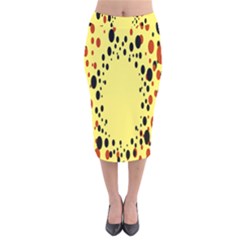 Gradients Dalmations Black Orange Yellow Velvet Midi Pencil Skirt by Alisyart