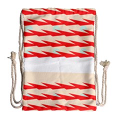 Chevron Wave Triangle Red White Circle Blue Drawstring Bag (large) by Alisyart