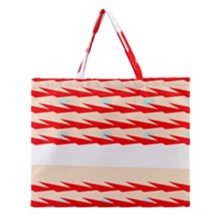 Chevron Wave Triangle Red White Circle Blue Zipper Large Tote Bag by Alisyart