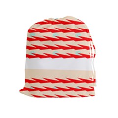 Chevron Wave Triangle Red White Circle Blue Drawstring Pouches (extra Large) by Alisyart