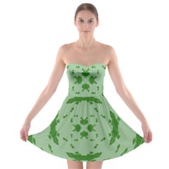 Green Hole Strapless Bra Top Dress