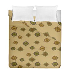 Compass Circle Brown Duvet Cover Double Side (full/ Double Size)