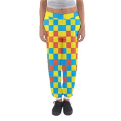 Optical Illusions Plaid Line Yellow Blue Red Flag Women s Jogger Sweatpants by Alisyart