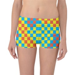 Optical Illusions Plaid Line Yellow Blue Red Flag Reversible Bikini Bottoms by Alisyart