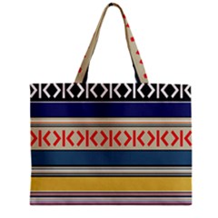 Original Code Rainbow Color Chevron Wave Line Zipper Mini Tote Bag