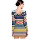 Original Code Rainbow Color Chevron Wave Line Long Sleeve Velvet Bodycon Dress View2