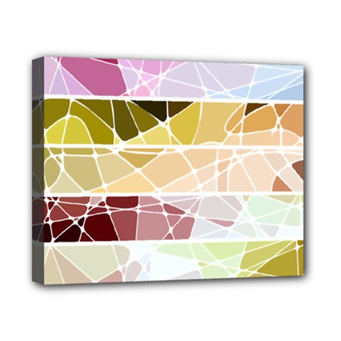 Geometric Mosaic Line Rainbow Canvas 10  X 8 