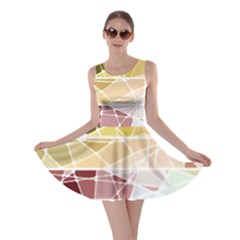 Geometric Mosaic Line Rainbow Skater Dress