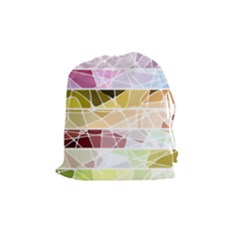 Geometric Mosaic Line Rainbow Drawstring Pouches (Medium) 