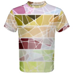 Geometric Mosaic Line Rainbow Men s Cotton Tee