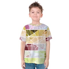 Geometric Mosaic Line Rainbow Kids  Cotton Tee