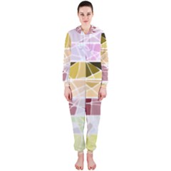 Geometric Mosaic Line Rainbow Hooded Jumpsuit (ladies) 