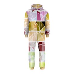 Geometric Mosaic Line Rainbow Hooded Jumpsuit (Kids)