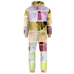 Geometric Mosaic Line Rainbow Hooded Jumpsuit (Men) 