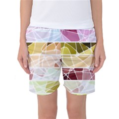 Geometric Mosaic Line Rainbow Women s Basketball Shorts