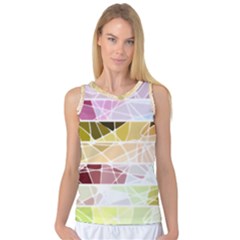 Geometric Mosaic Line Rainbow Women s Basketball Tank Top