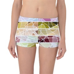 Geometric Mosaic Line Rainbow Boyleg Bikini Bottoms