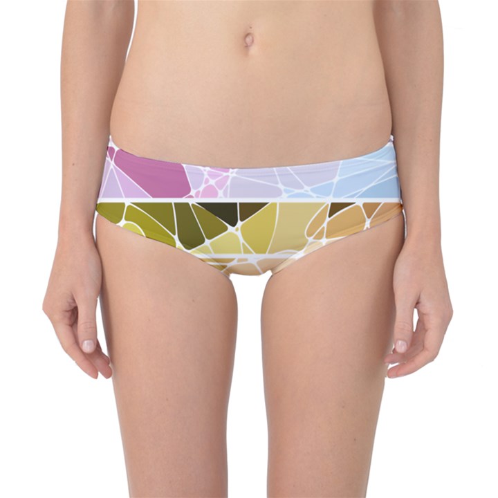 Geometric Mosaic Line Rainbow Classic Bikini Bottoms