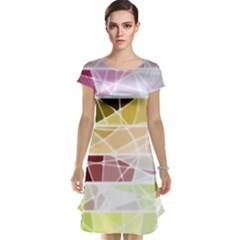 Geometric Mosaic Line Rainbow Cap Sleeve Nightdress