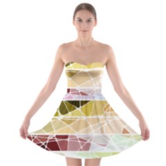 Geometric Mosaic Line Rainbow Strapless Bra Top Dress