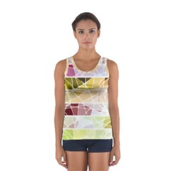 Geometric Mosaic Line Rainbow Women s Sport Tank Top 