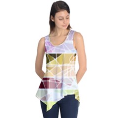Geometric Mosaic Line Rainbow Sleeveless Tunic
