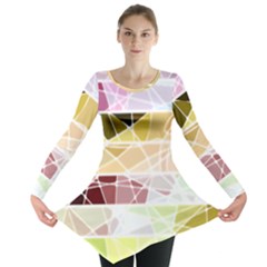 Geometric Mosaic Line Rainbow Long Sleeve Tunic 