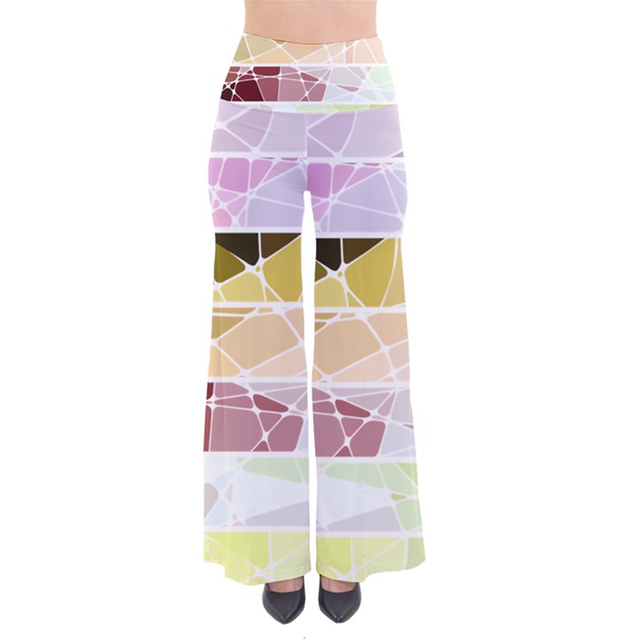 Geometric Mosaic Line Rainbow Pants