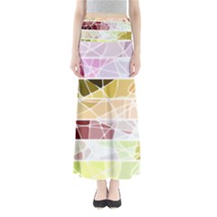 Geometric Mosaic Line Rainbow Maxi Skirts